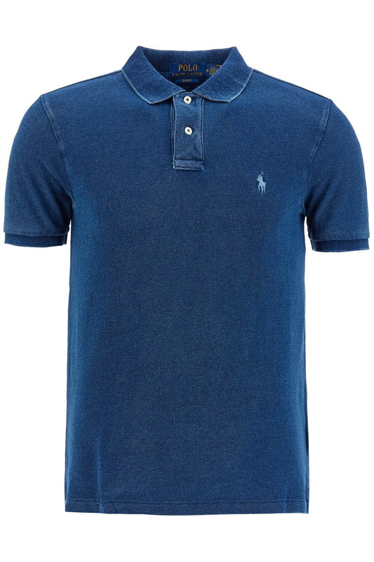 Slim Fit Short Sleeve Polo Shirt  - Blue