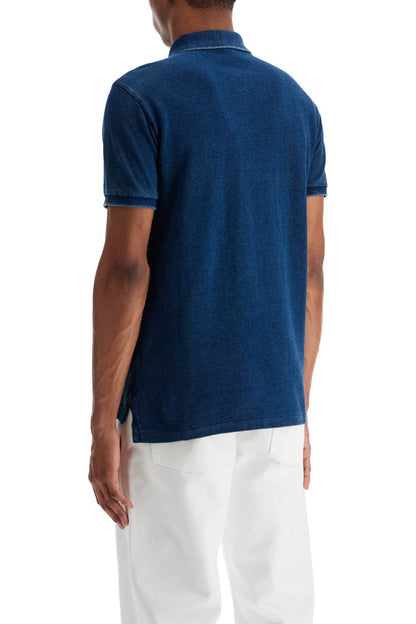 Slim Fit Short Sleeve Polo Shirt  - Blue