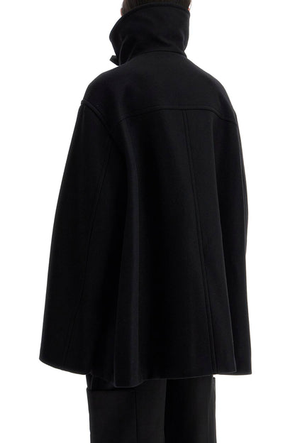 Wool And Leather Melbo Coat  - Black