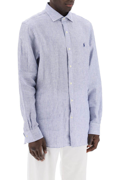 Slim Fit Linen Shirt  - White