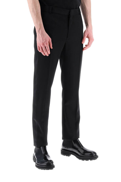 Smoking Pants In Grain De Poudre  - Black