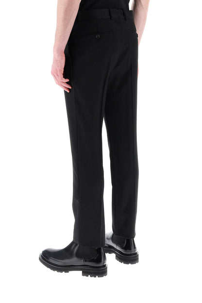 Smoking Pants In Grain De Poudre  - Black