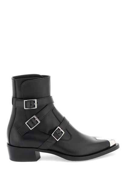 'punk' Boots With Three Buckles  - Nero