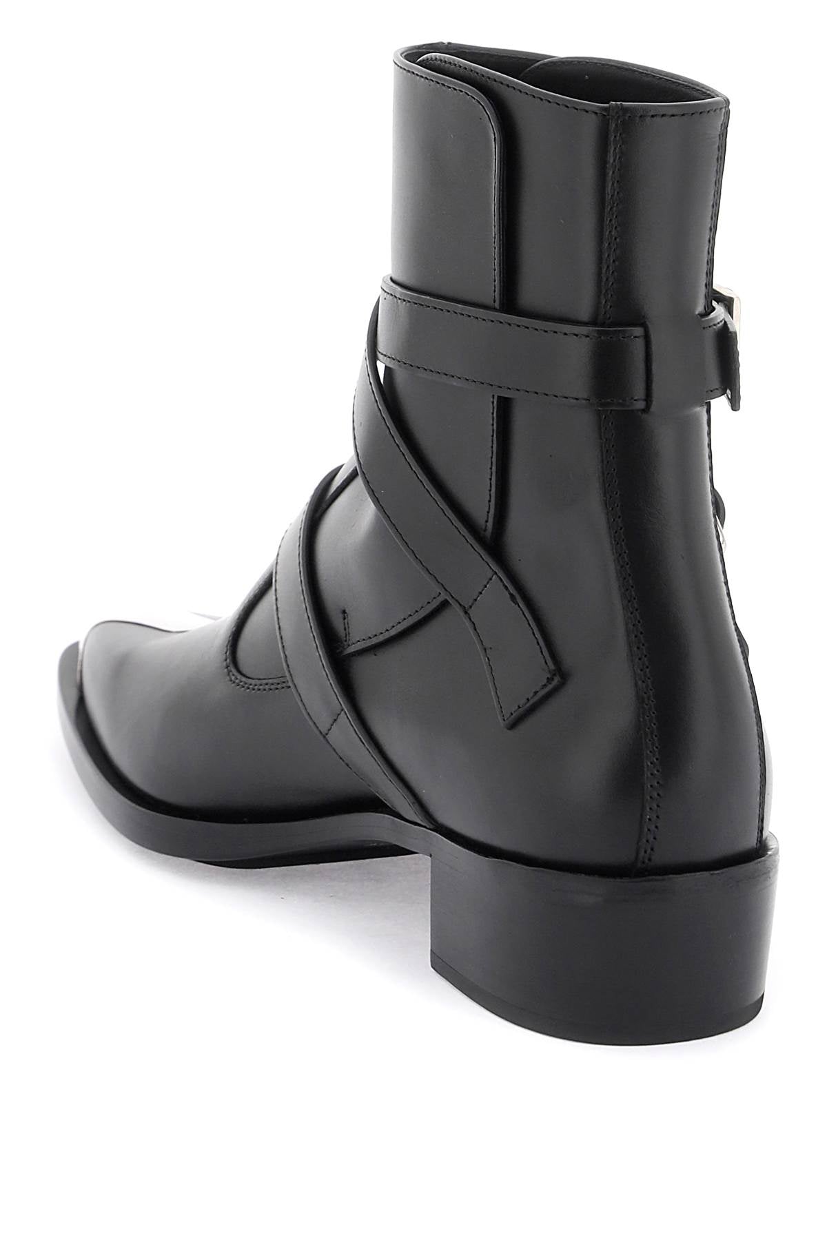 'punk' Boots With Three Buckles  - Nero