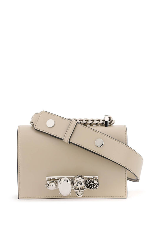 Mini 'jewelled Satchel' Bag  - Beige