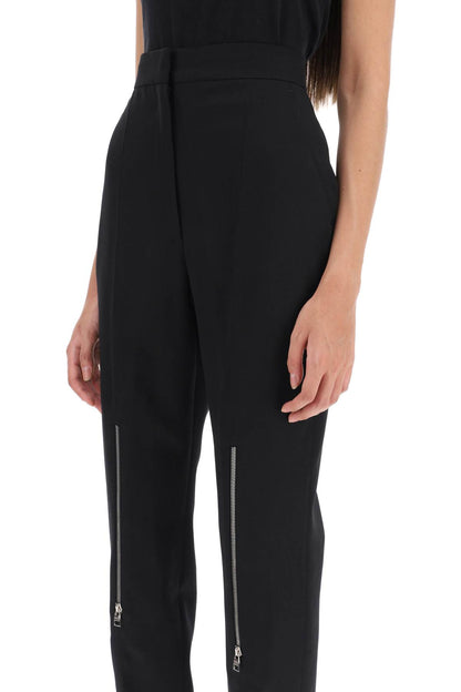 Pants With Zippers On Knees  - Black