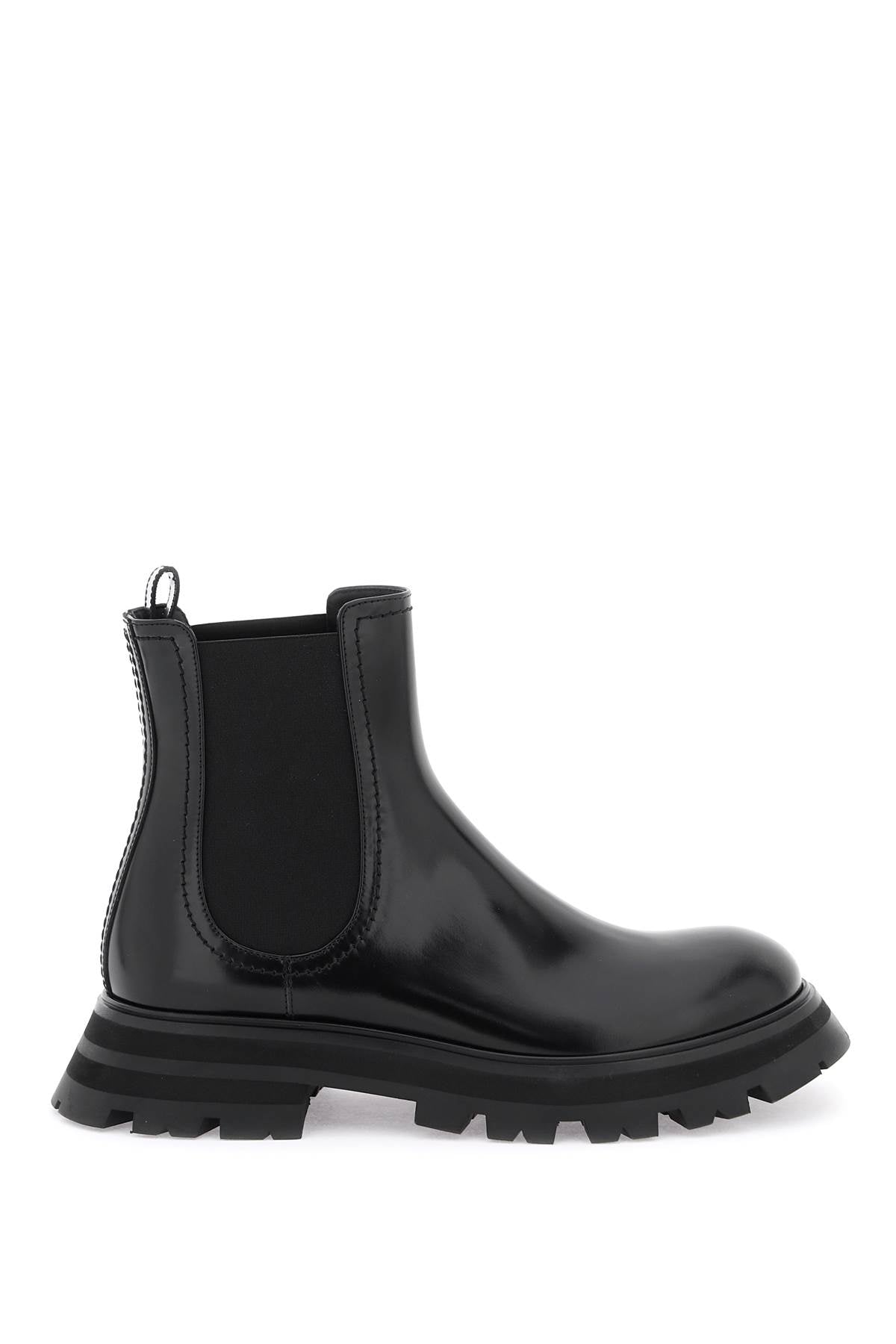 Shiny Leather Chelsea Boots  - Nero