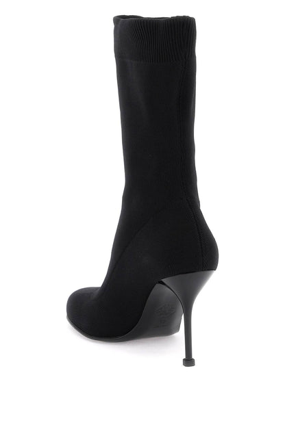 Knitted Ankle Boots  - Nero