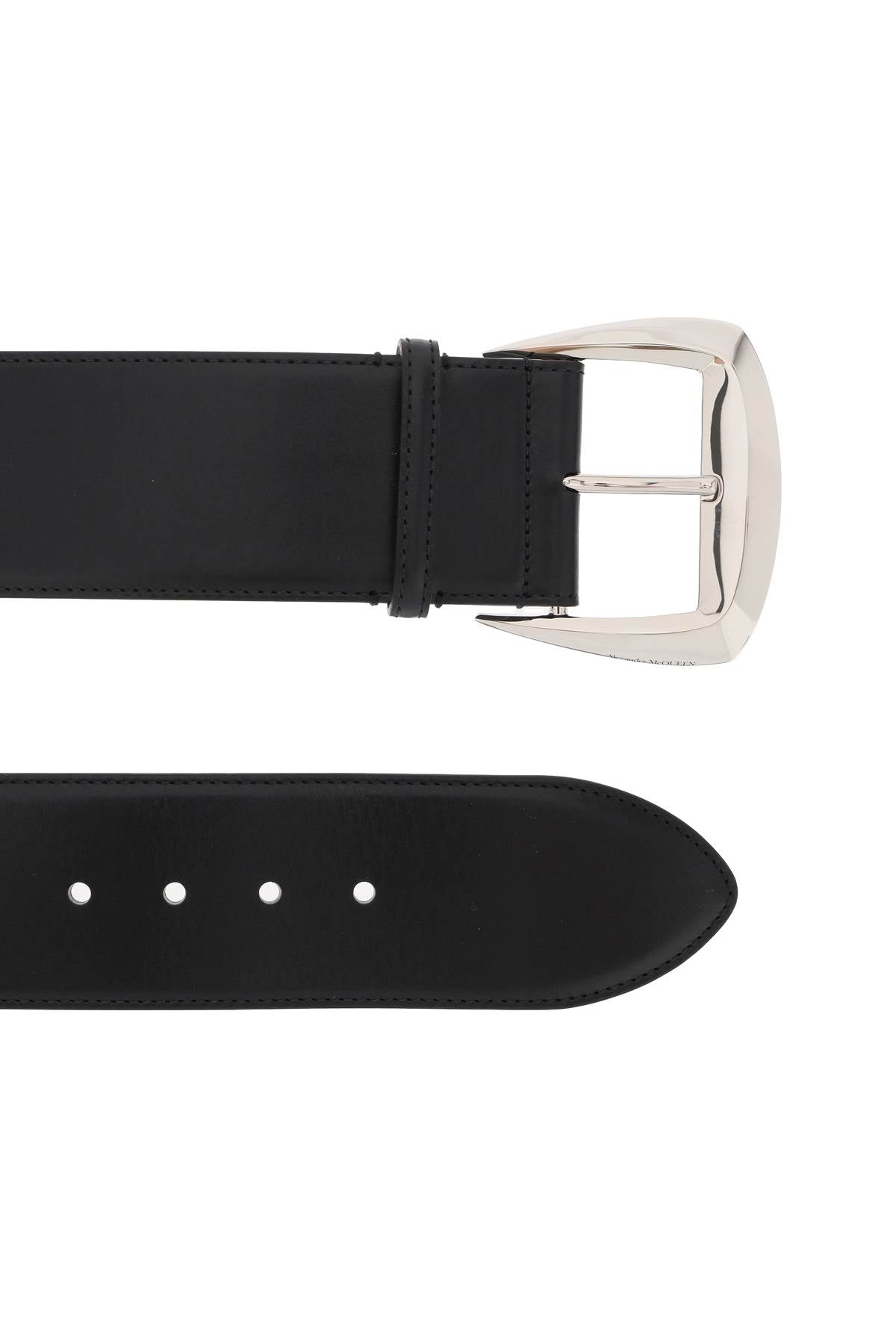 Geometric Buckle Waist Belt  - Black