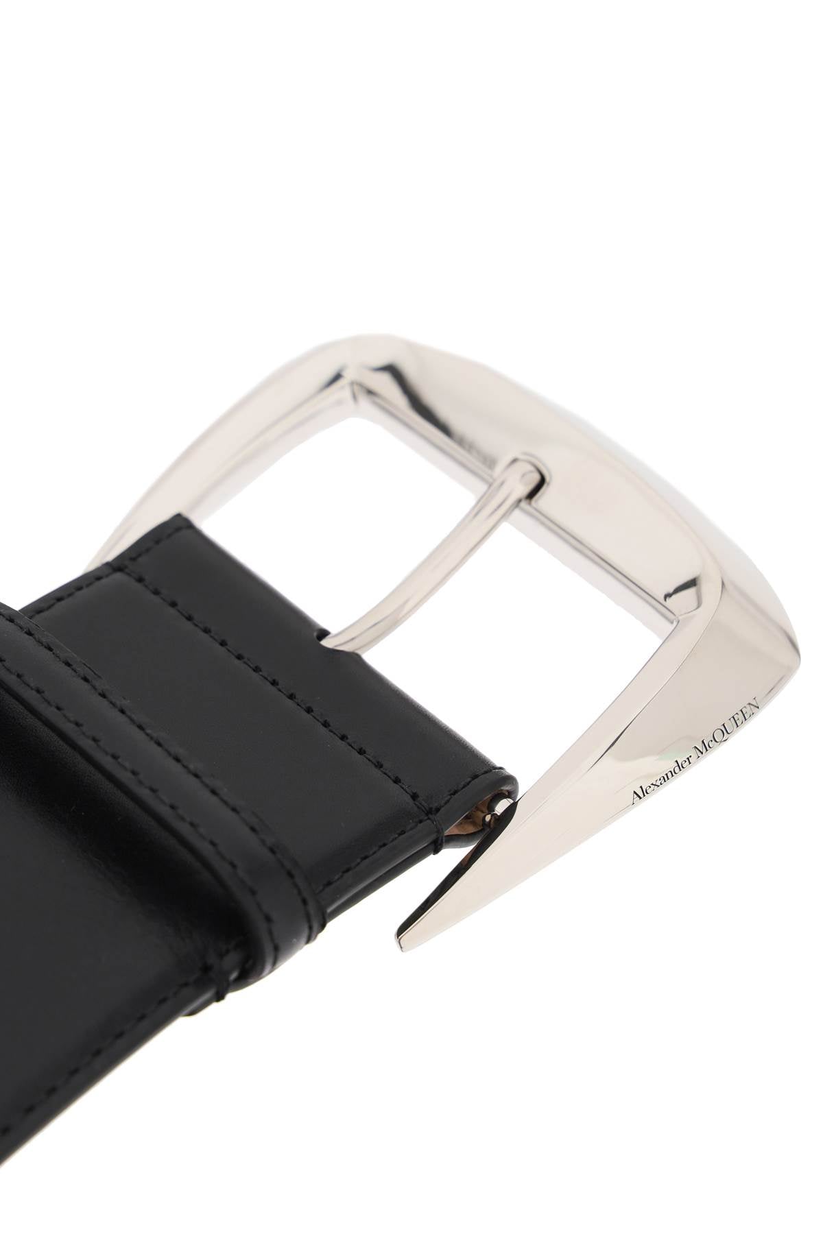 Geometric Buckle Waist Belt  - Black