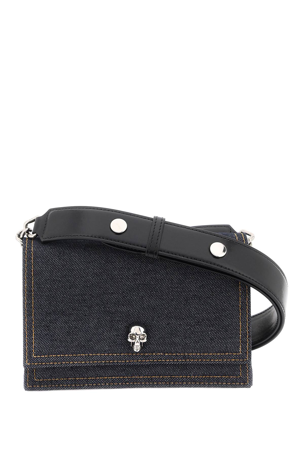 Small Leather Skull Bag  - Nero