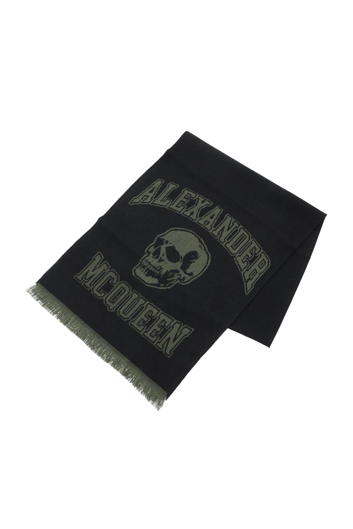 Varsity Logo Wool Scarf  - Black