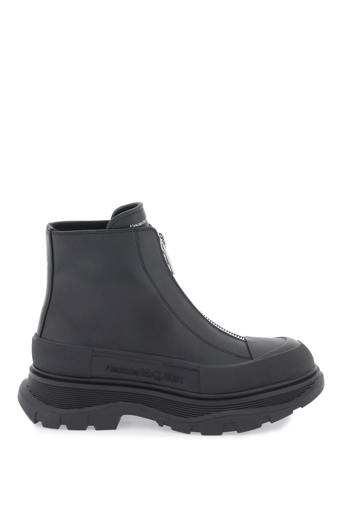 Zip Tread Slick Ankle Boots  - Nero