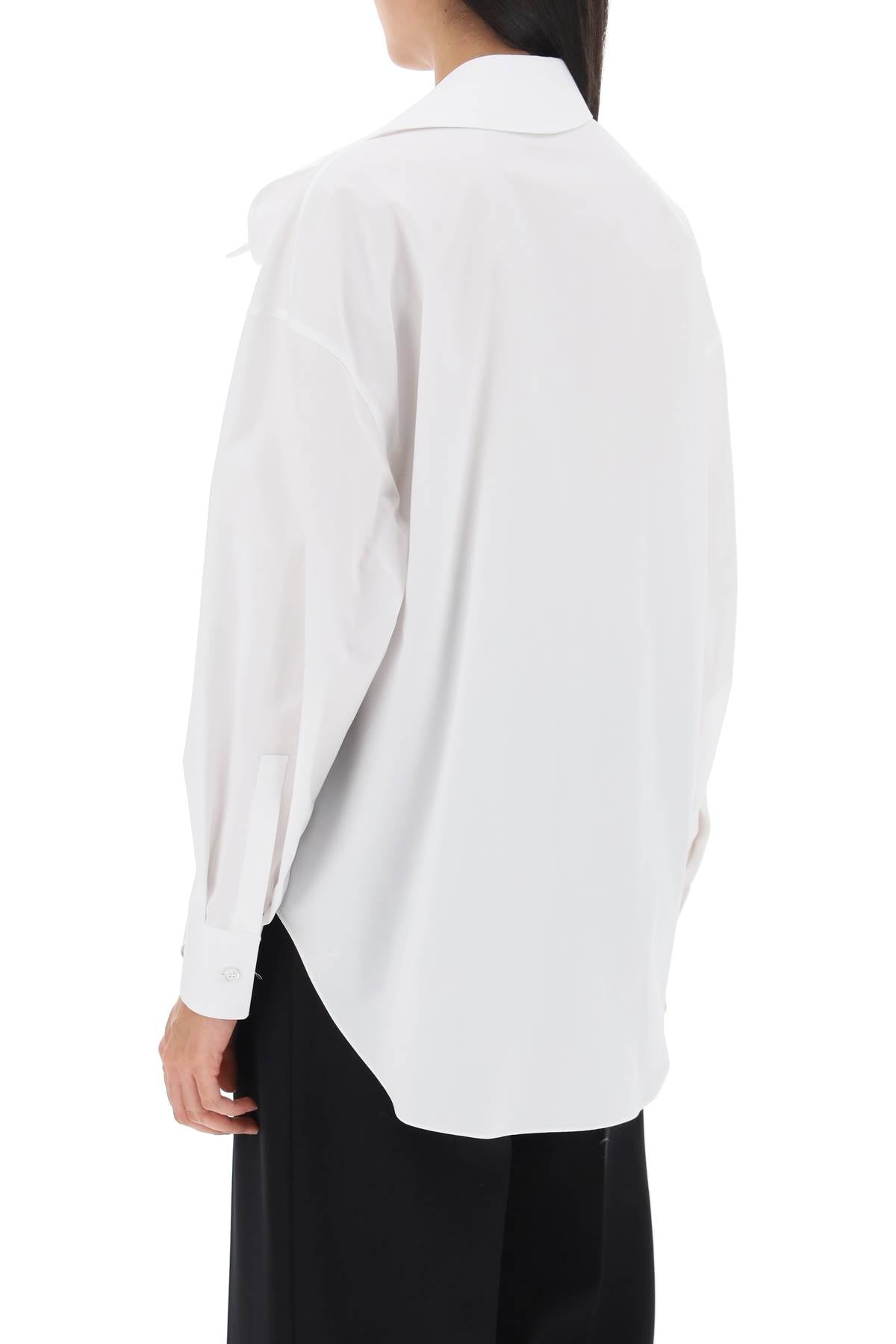 Shirt With Orchid Detail  - White