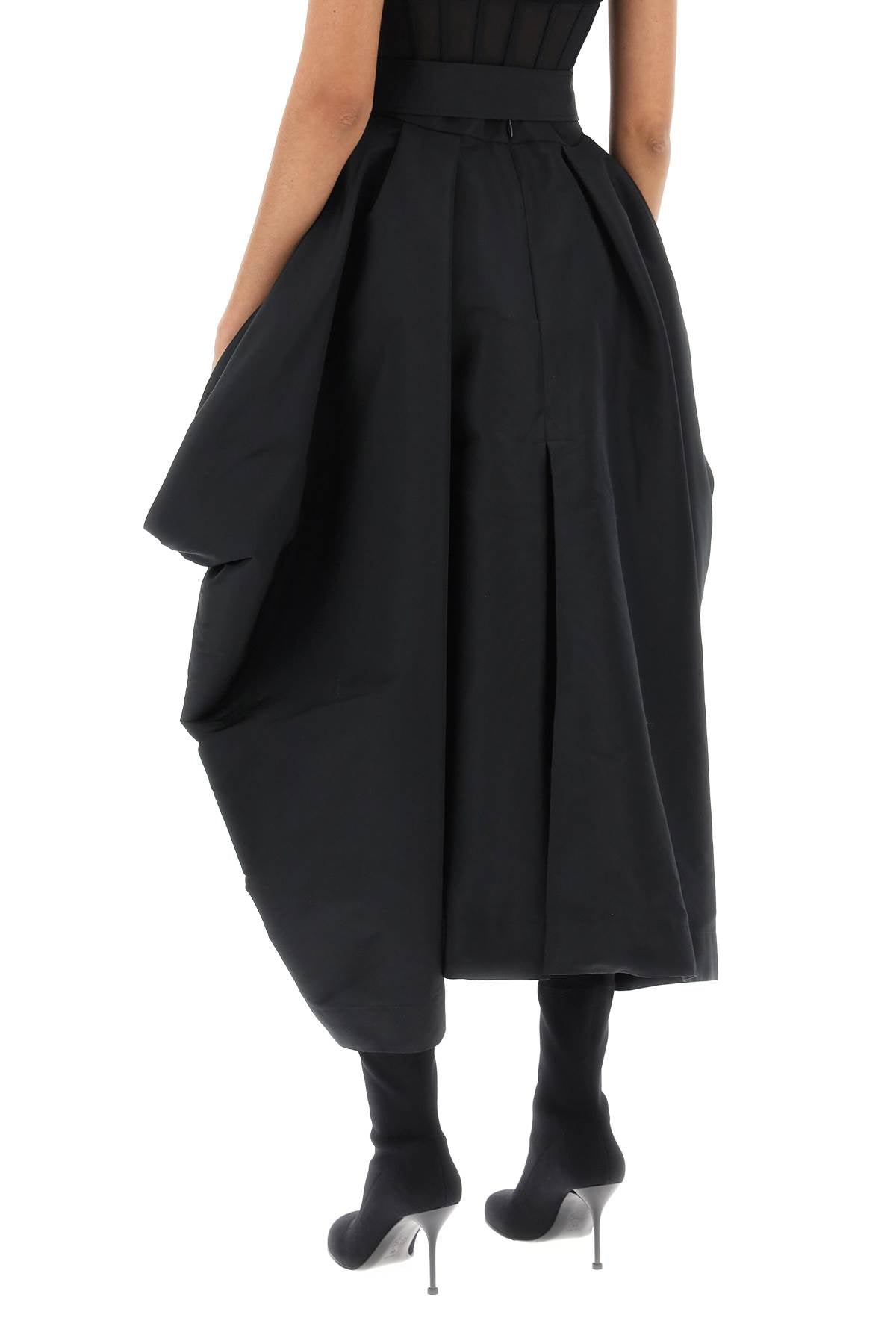 Peg-top Skirt In Polyfaille  - Black