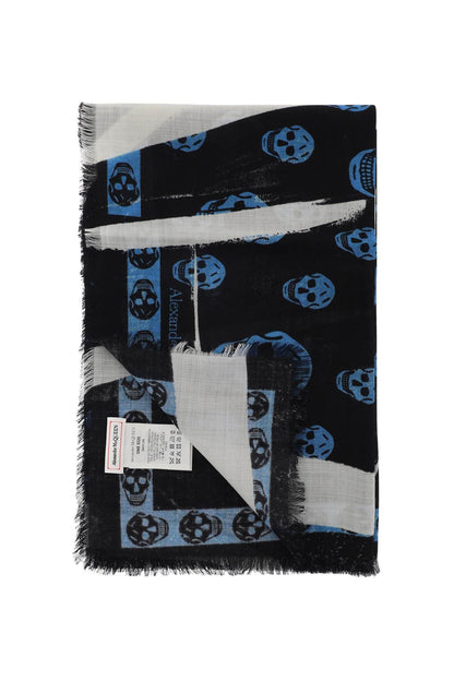 Slashed Skull Scarf  - Black