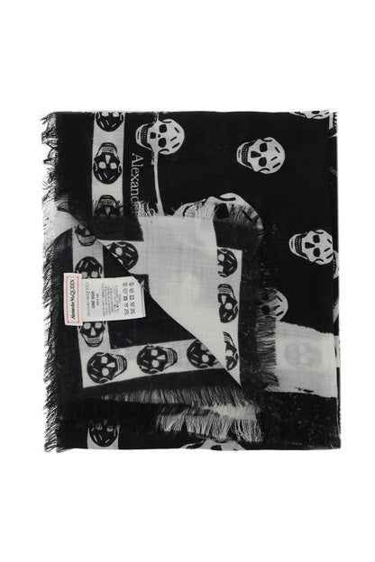 Slashed Skull Scarf  - Black