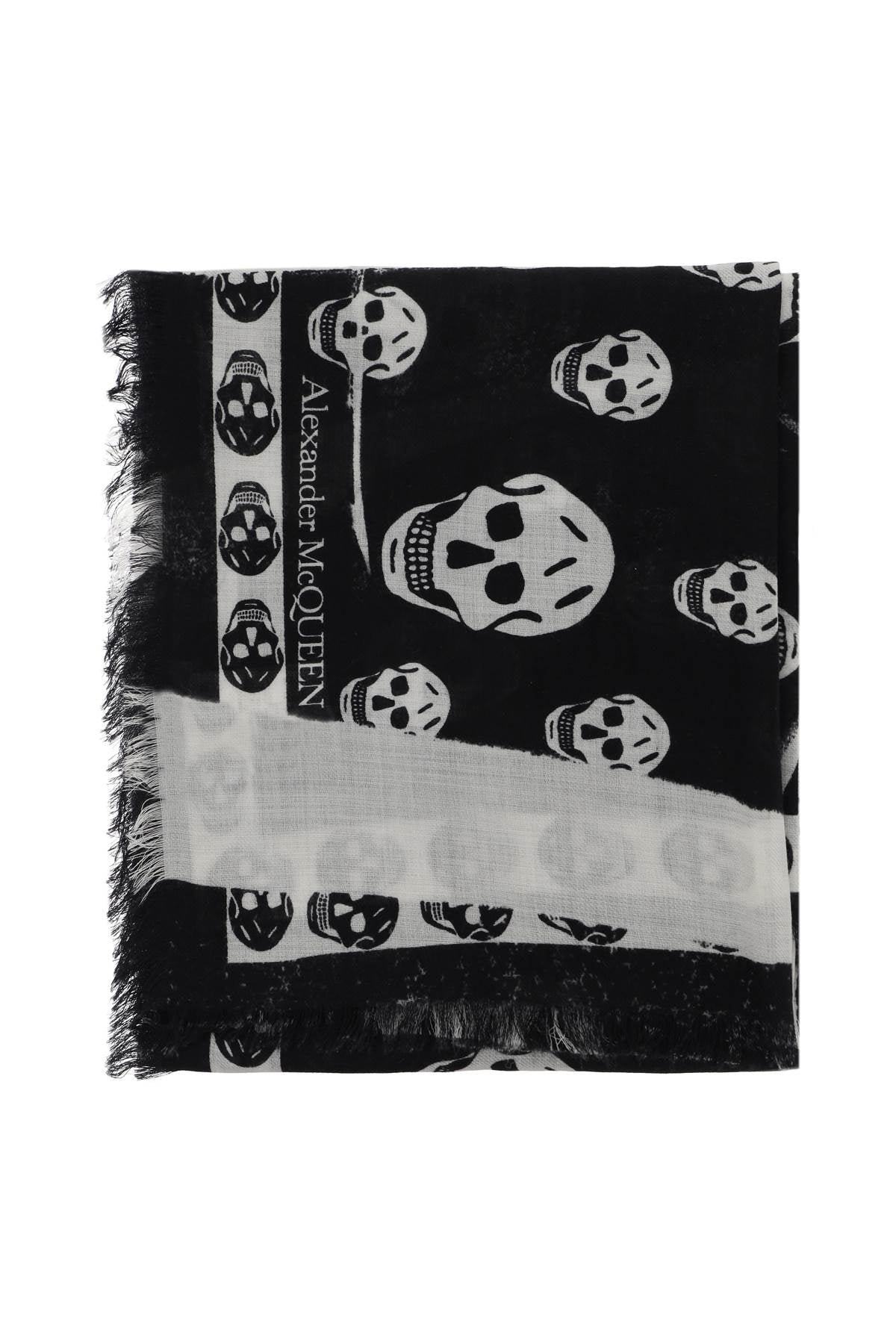 Slashed Skull Scarf  - Black