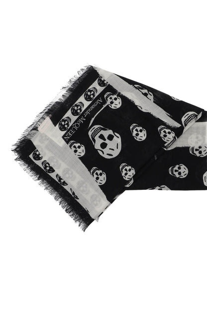 Slashed Skull Scarf  - Black