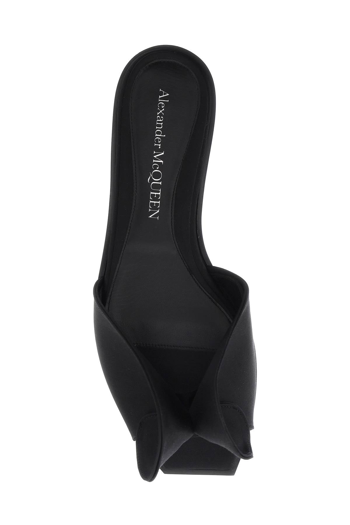 Slides With Silk Detail  - Black