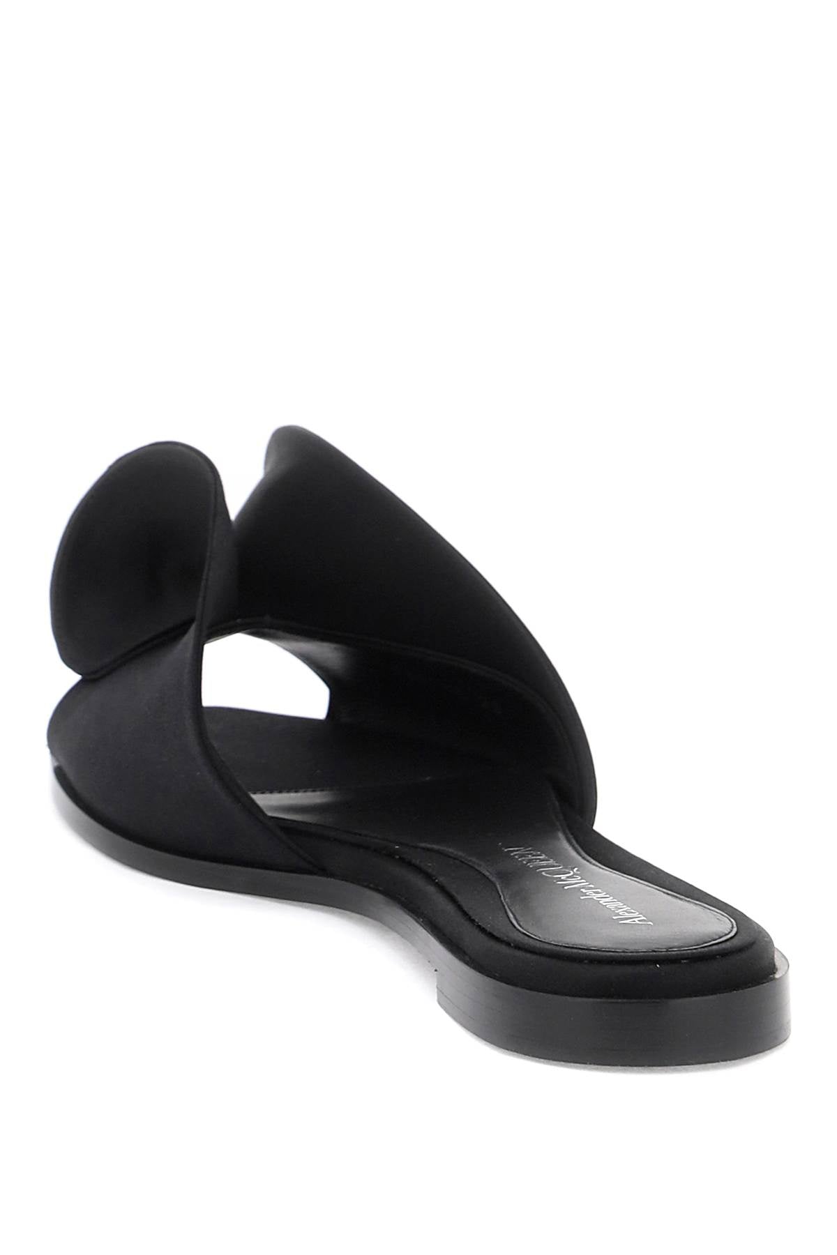 Slides With Silk Detail  - Black