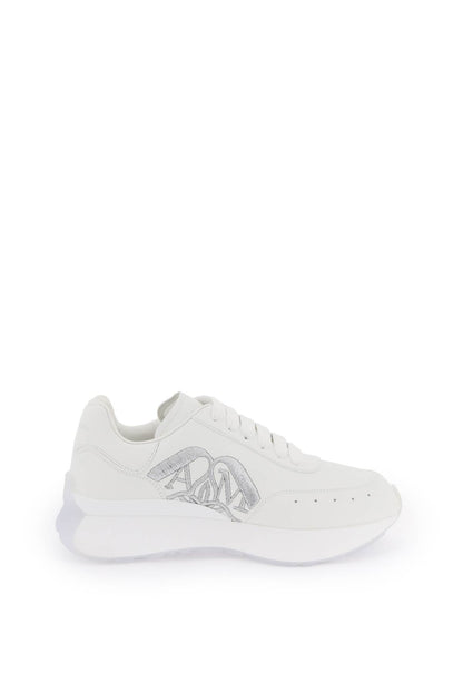 Leather Sprint Runner Sneakers  - White