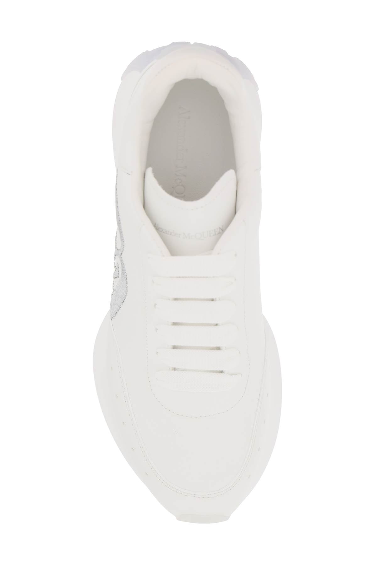 Leather Sprint Runner Sneakers  - White