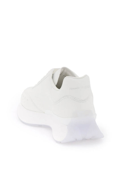 Leather Sprint Runner Sneakers  - White