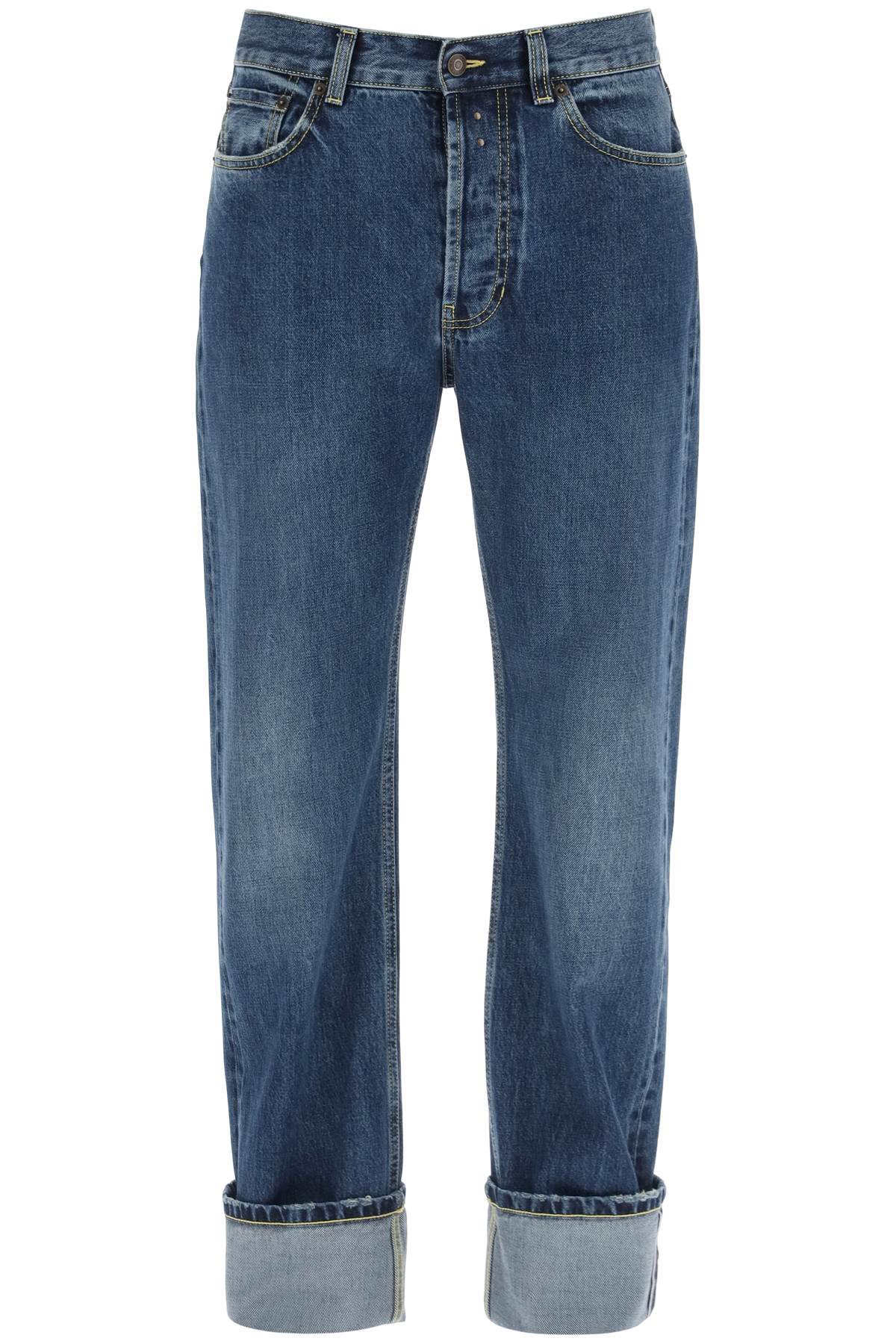 Straight Fit Jeans In Selvedge Denim  - Blue