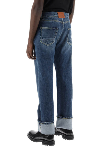 Straight Fit Jeans In Selvedge Denim  - Blue