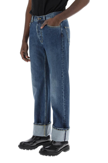 Straight Fit Jeans In Selvedge Denim  - Blue