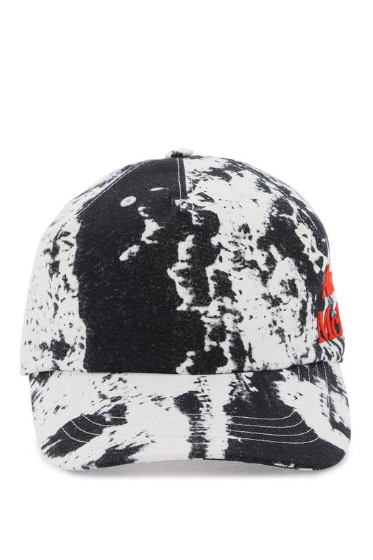 Printed Baseball Cap With Logo Embroidery  - White