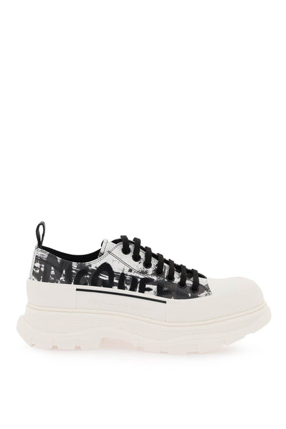 Fold Print Tread Slick Sneakers With  - Nero