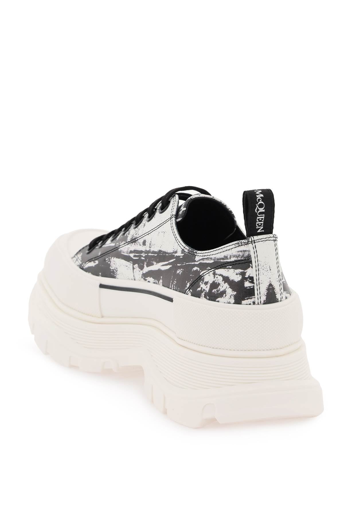 Fold Print Tread Slick Sneakers With  - Nero