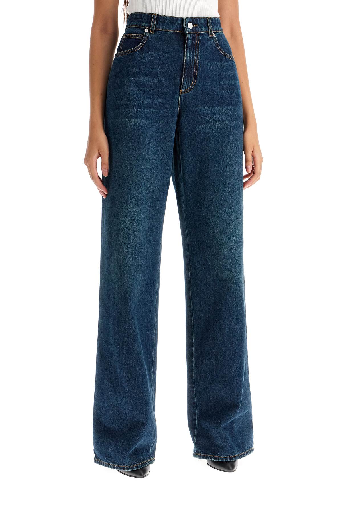 Wide Leg Jeans  - Blue