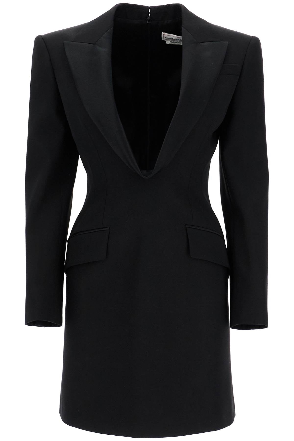 Jacket-style Mini Dress  - Black