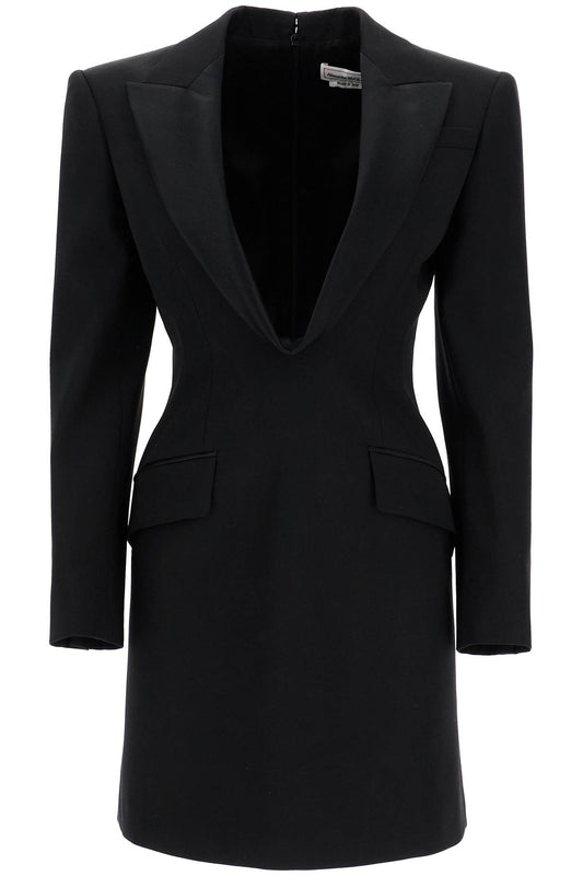 Jacket-style Mini Dress  - Black