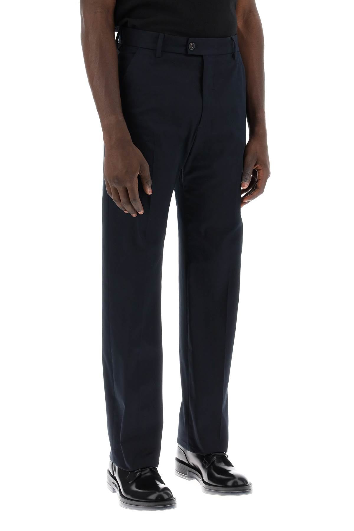 Chino Pants With Logo Lettering On The  - Blue