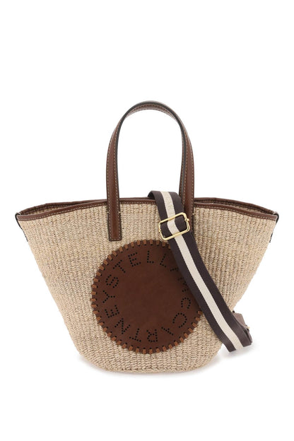 Raffia Shoulder Bag With Logo.  - Beige