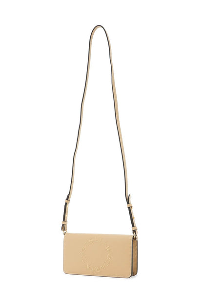 Mini Shoulder Bag With Logo Print  - Beige