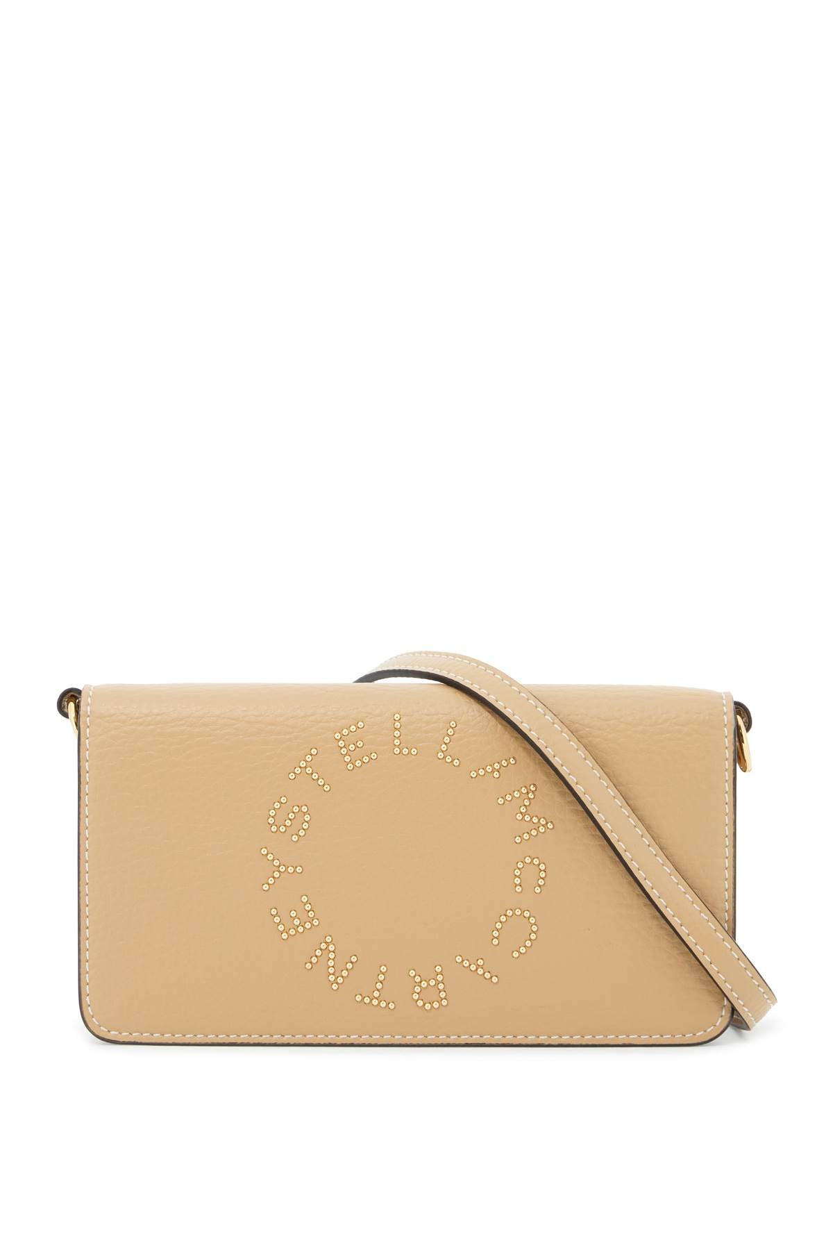 Mini Shoulder Bag With Logo Print  - Beige