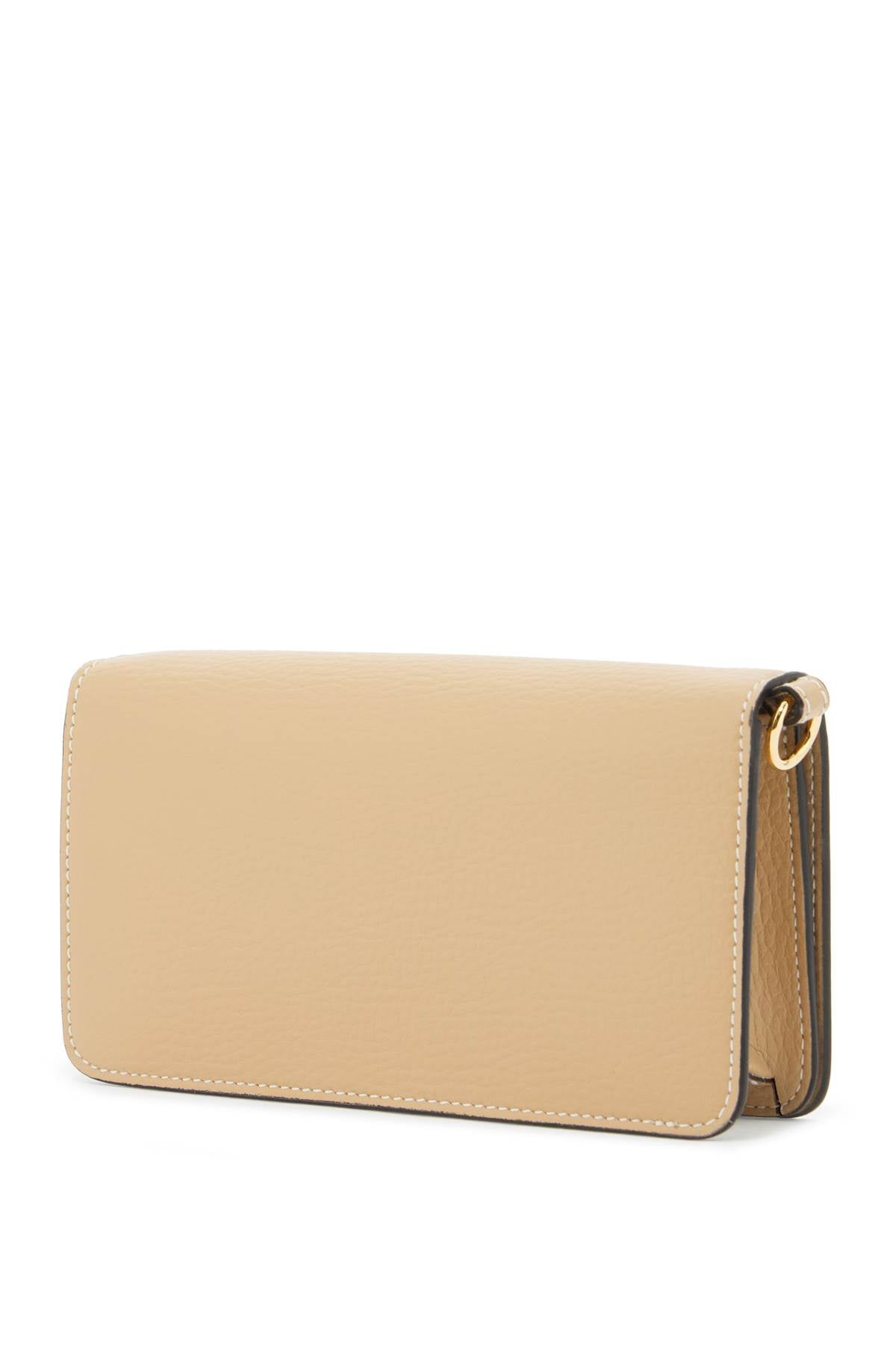 Mini Shoulder Bag With Logo Print  - Beige