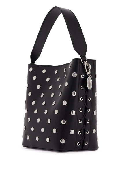 Large Frayme Bucket Bag With Studs  - Black