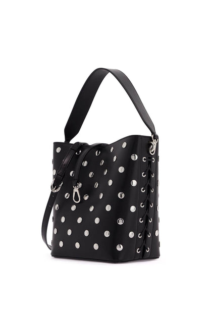 Large Frayme Bucket Bag With Studs  - Black