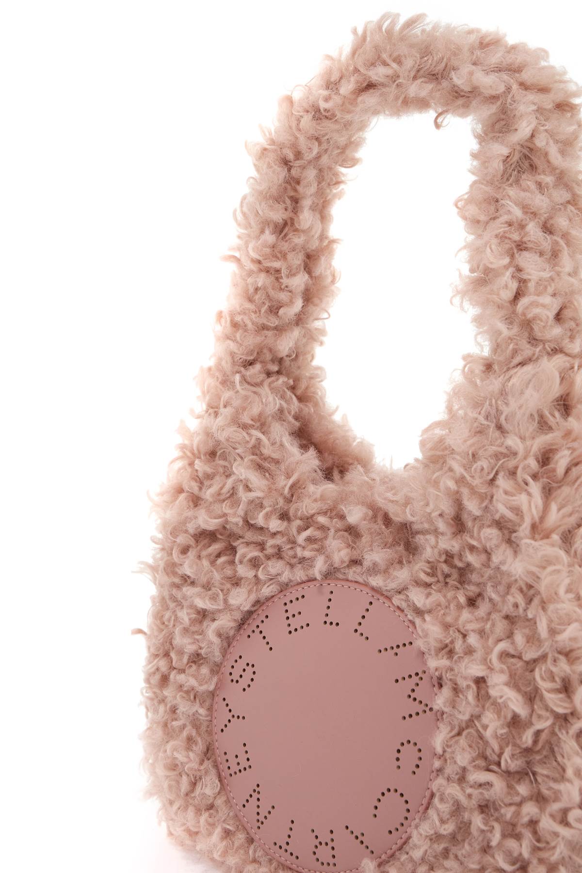 Small Soft Teddy Hobo Tote Bag.  - Rosa