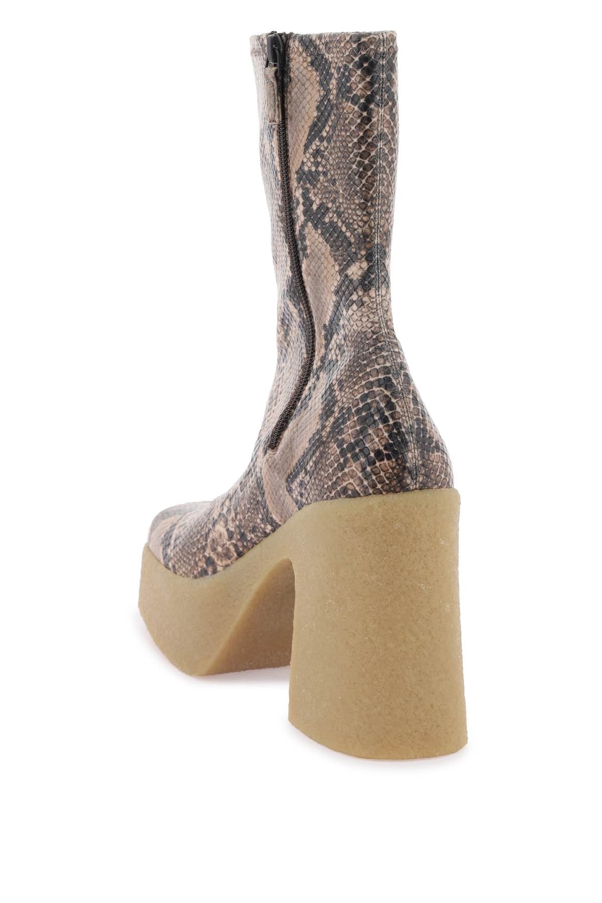 Skyla Wedge Ankle Boots In Alter Python  - Marrone