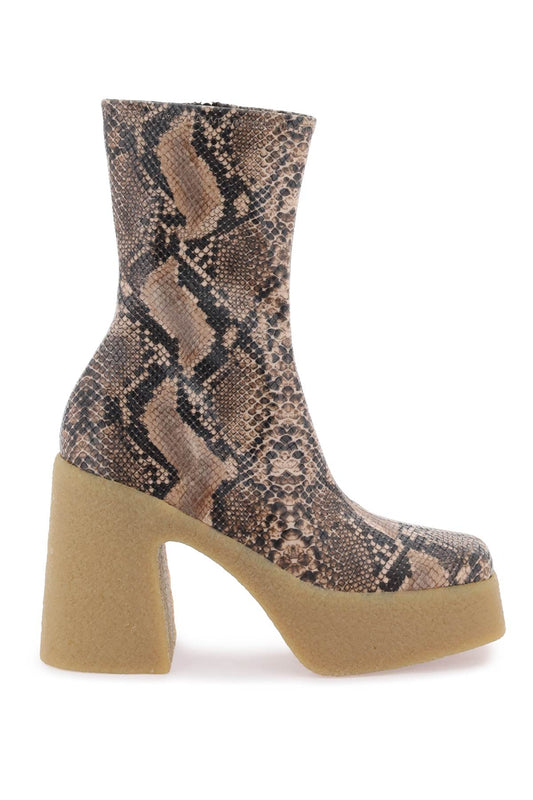 Skyla Wedge Ankle Boots In Alter Python  - Marrone