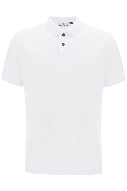 Slim Fit Polo Shirt With Logo Patch  - White