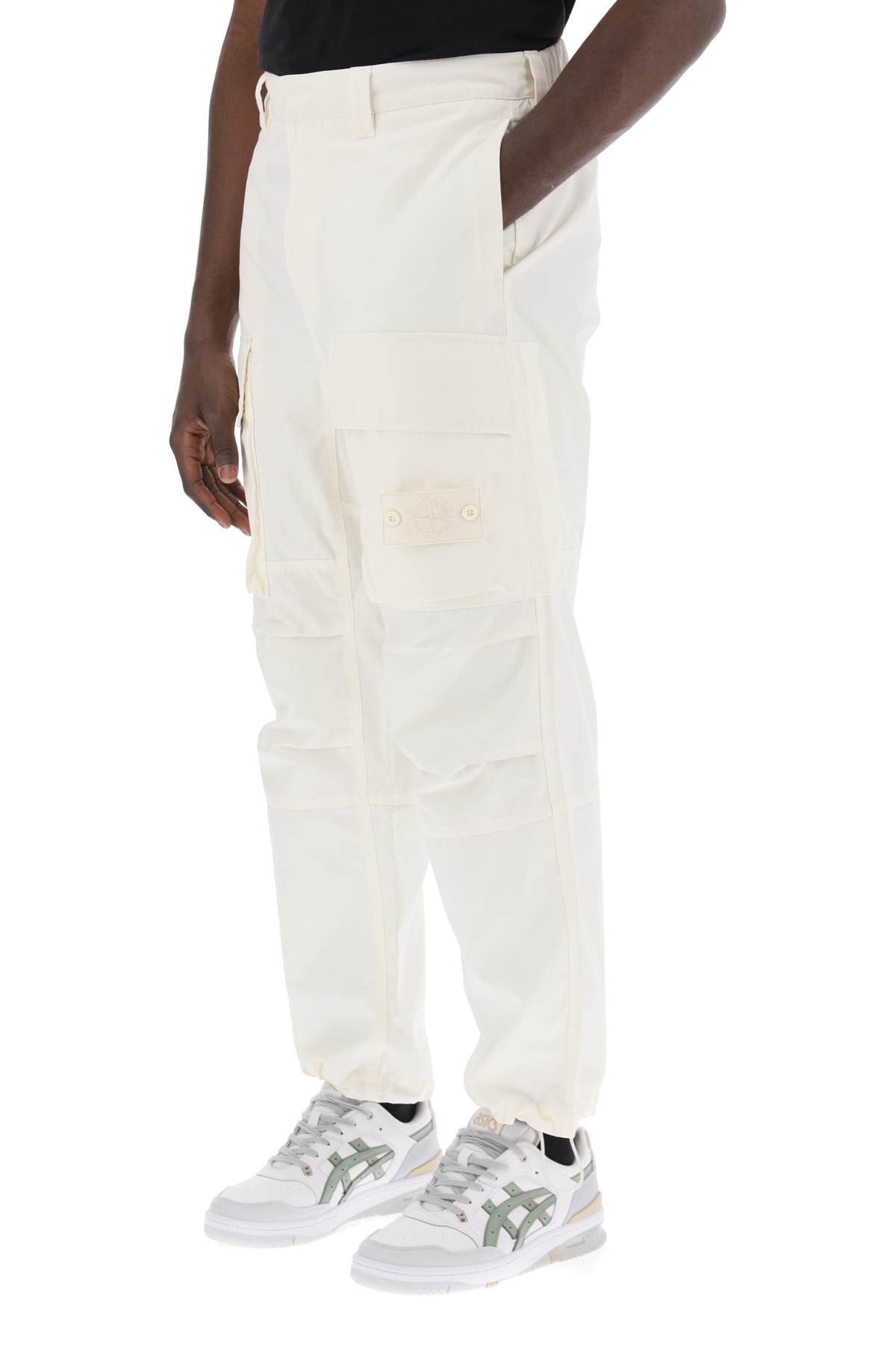 Organic Cotton Ghost Piece Cargo Pants.  - White