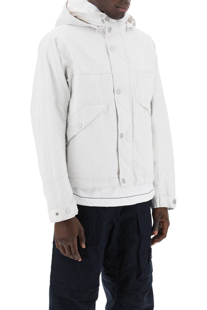 "marina Raw Plated Linen Jacket With  - White